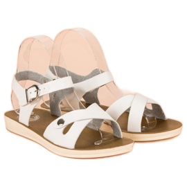 Sandalias blancas con hebilla blanco 1