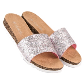 Sixth Sense Pantuflas de mujer con purpurina rosado 6