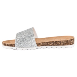 Sixth Sense Pantuflas de mujer con purpurina gris 4