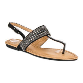 Sandalias negras de chanclas negro 3