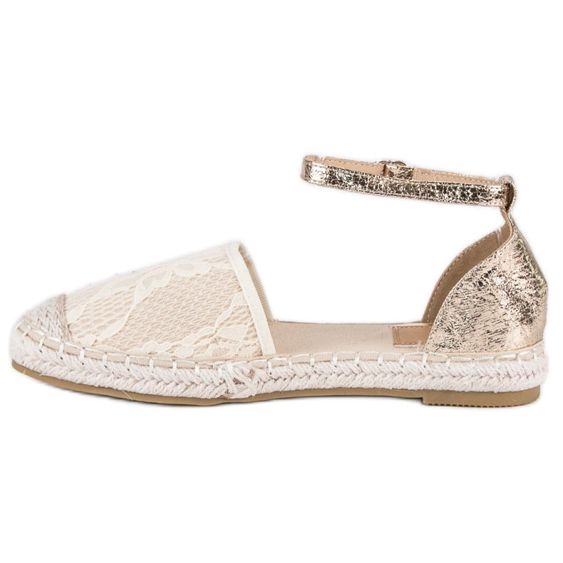 Nio Nio Alpargatas encaje marrón amarillo 1