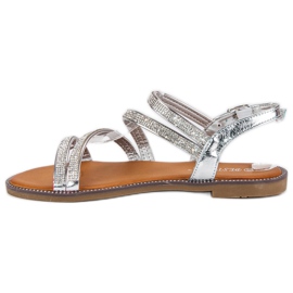 Bestelle Sandalias mujer plateadas gris 5