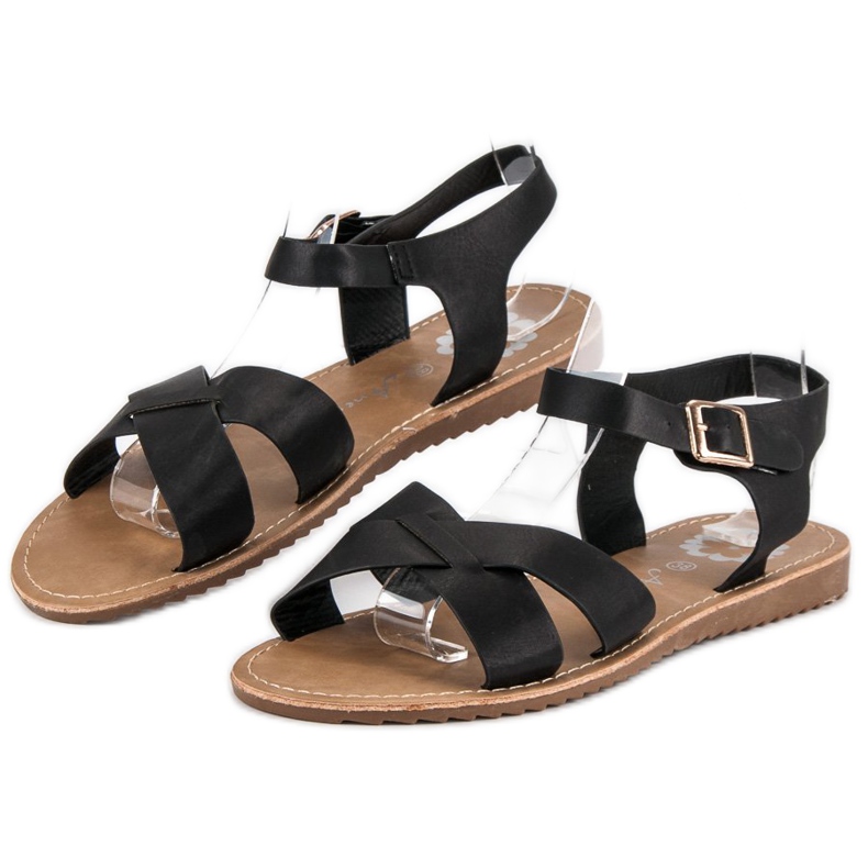 Anesia Paris Sandalias negras de mujer negro 2