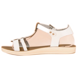 Sandalias abrochadas con hebilla blanco 5