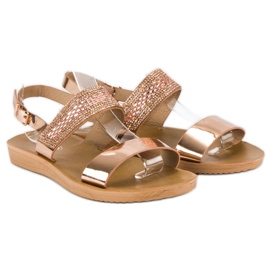 Sandalias lacadas con hebilla rosado 5