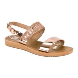 Sandalias lacadas con hebilla rosado 2