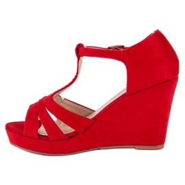 Sandalias cuña rojas rojo 1