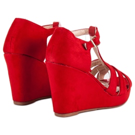 Sandalias cuña rojas rojo 3