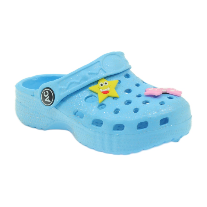 American Club Pantuflas de ganchillo azul americano 1