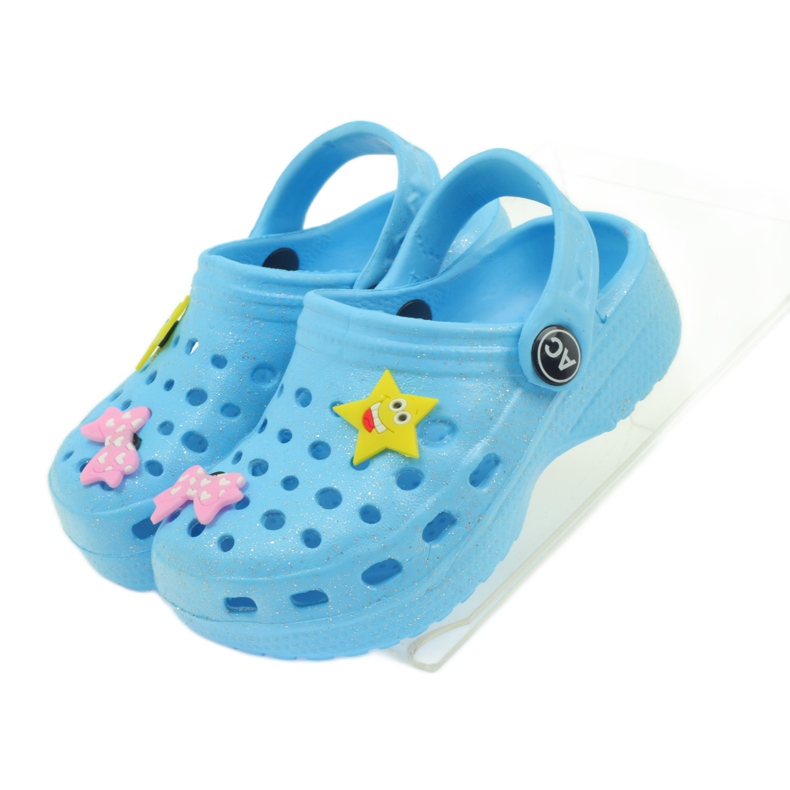 American Club Pantuflas de ganchillo azul americano 4