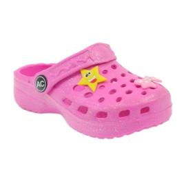 American Club Pantuflas infantiles cocodrilos americanos rosado 1