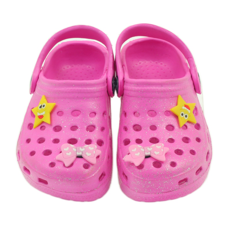 American Club Pantuflas infantiles cocodrilos americanos rosa 3