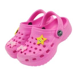 American Club Pantuflas infantiles cocodrilos americanos rosado 4