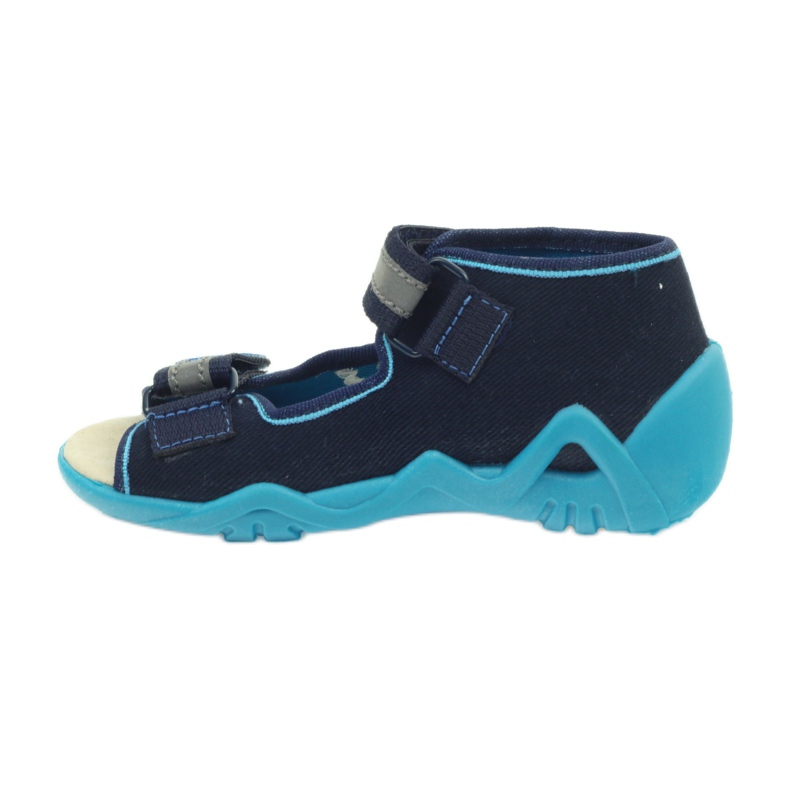 Sandalias befado pantuflas, plantilla de piel azul azul marino 2