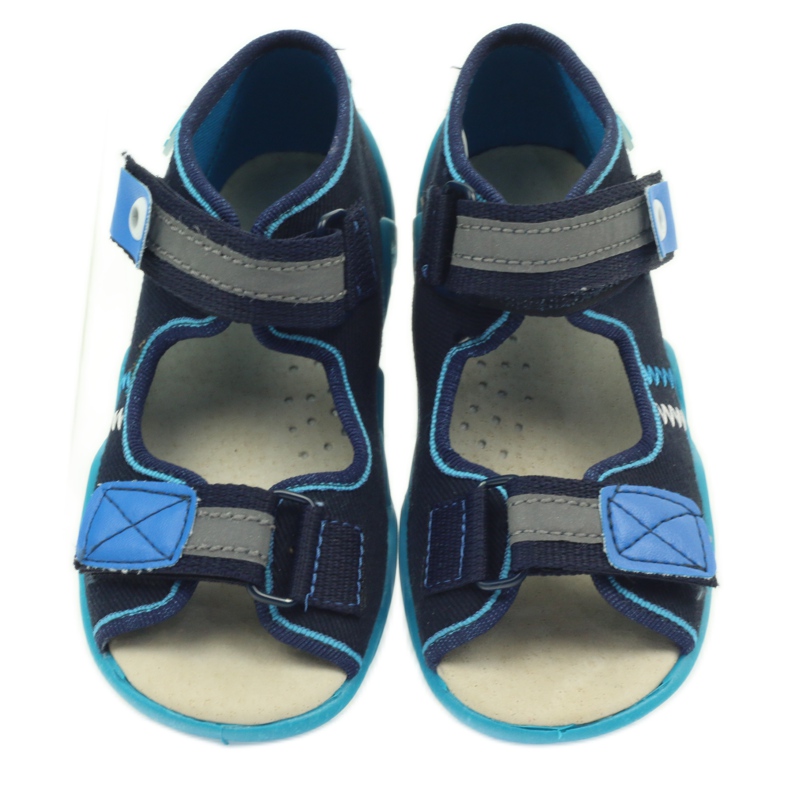 Sandalias befado pantuflas, plantilla de piel azul azul marino 3