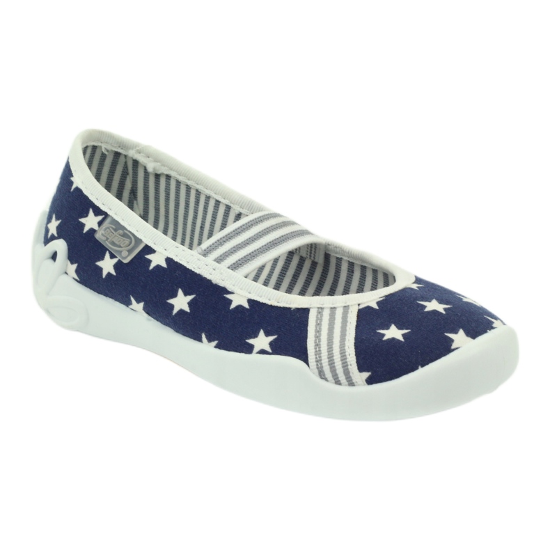 Zapatillas niña, estrellas, Befado blanco azul marino 1