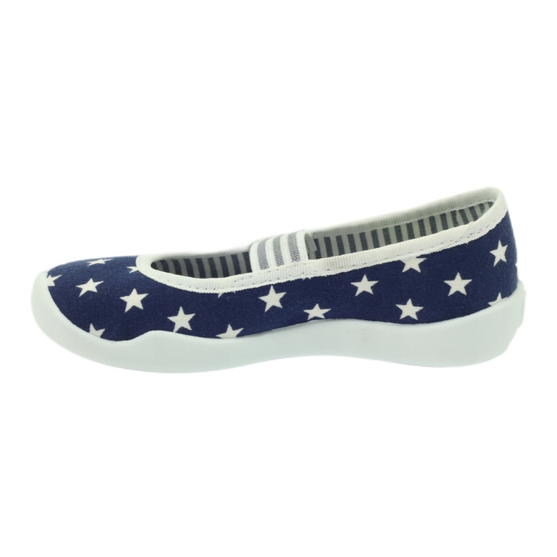 Zapatillas niña, estrellas, Befado blanco azul marino 2