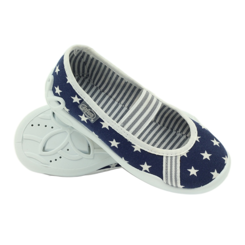 Zapatillas niña, estrellas, Befado blanco azul marino 3