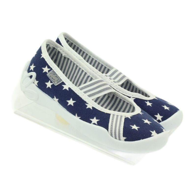 Zapatillas niña, estrellas, Befado blanco azul marino 4