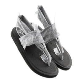 Sandalias grises, algodón, gris DD81P 1 Sandalias grises, algodón, gris DD81P 1