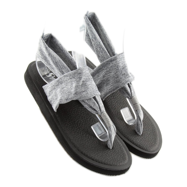 Sandalias grises, algodón, gris DD81P 1 Sandalias grises, algodón, gris DD81P 1