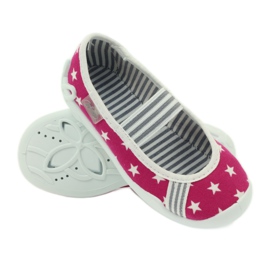 Befado zapatos infantiles bailarinas babuchas 193x063 blanco rosa 3