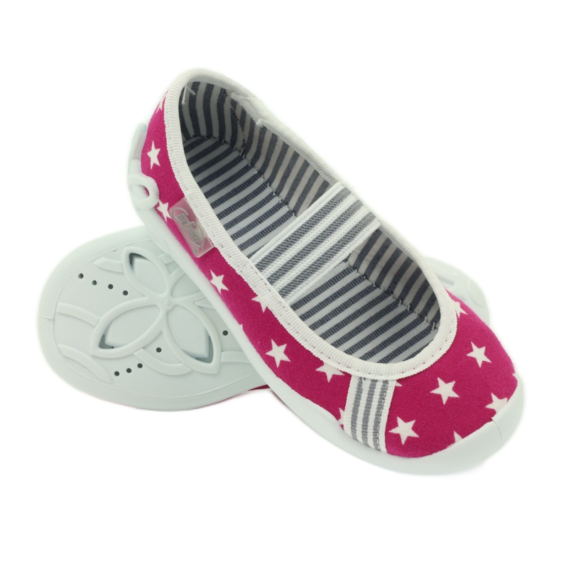 Befado zapatos infantiles bailarinas babuchas 193x063 blanco rosa 3