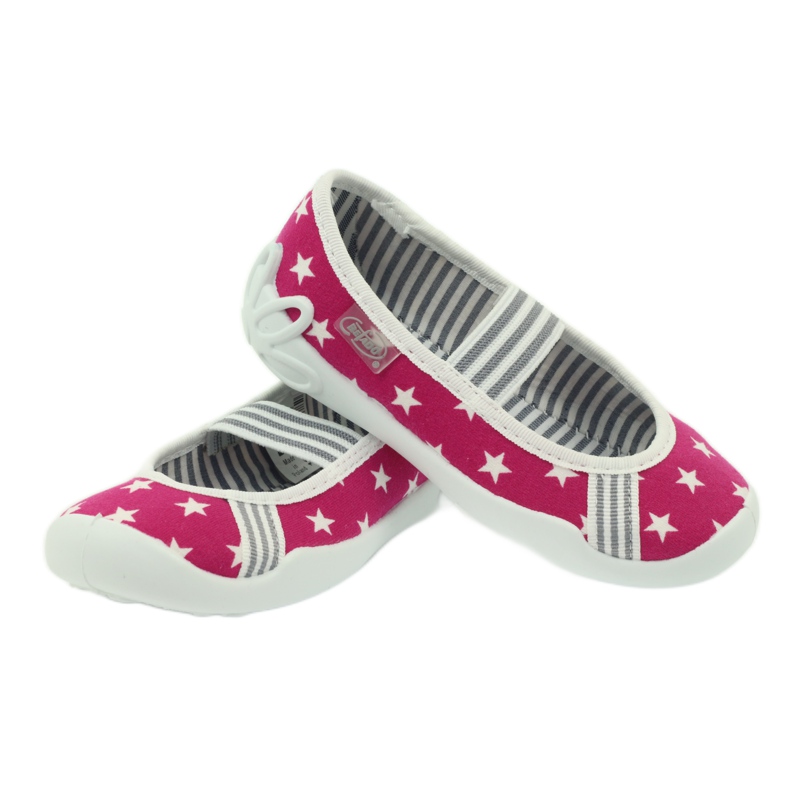 Befado zapatos infantiles bailarinas babuchas 193x063 blanco rosado 4