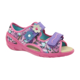 Sandalias ligeras plantilla Befado de piel púrpura azul rosa 1