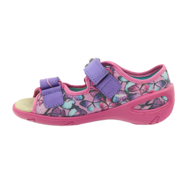 Sandalias ligeras plantilla Befado de piel púrpura azul rosa 2
