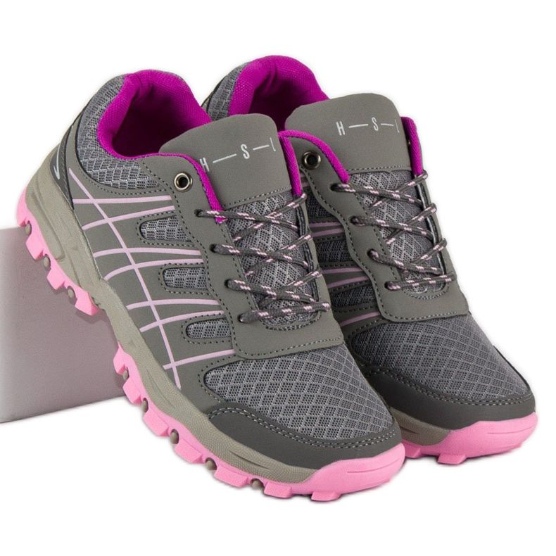 Calzado deportivo para mujer gris rosa 1