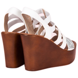 Renda Sandalias cuña ligera blanco 1 Renda Sandalias cuña ligera blanco 1