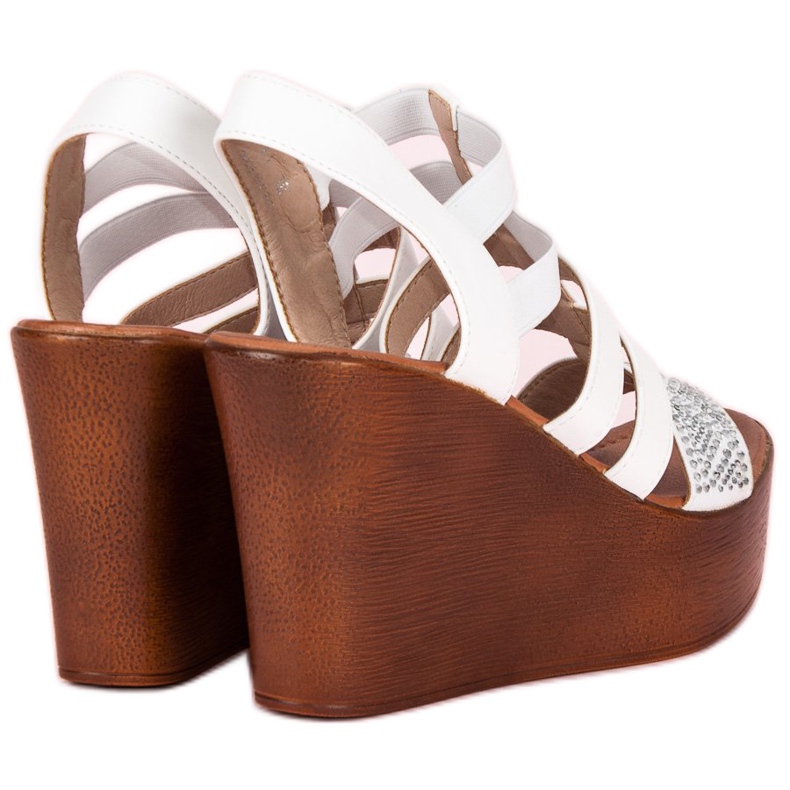 Renda Sandalias cuña ligera blanco 1 Renda Sandalias cuña ligera blanco 1