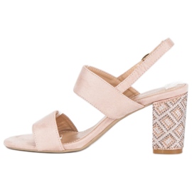 Sandalias con estilo con perlas marrón 2