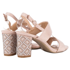 Sandalias con estilo con perlas marrón 3