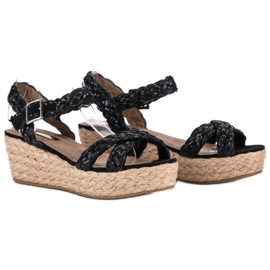 Corina Sandalias alpargatas negras negro 4