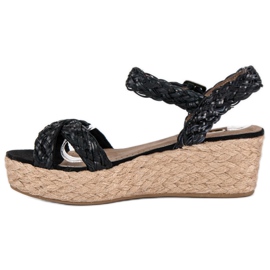 Corina Sandalias alpargatas negras negro 2