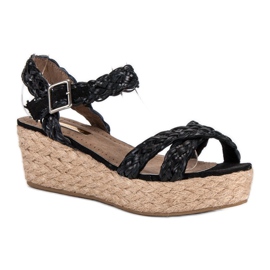 Corina Sandalias alpargatas negras negro 1