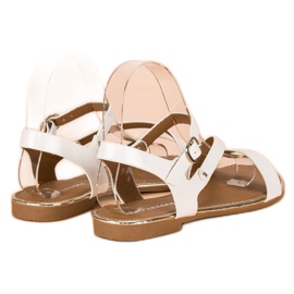 Sandalias lacadas en blanco 6