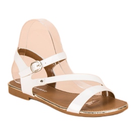 Sandalias lacadas en blanco 4