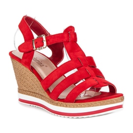 Sandalias cuña rojas rojo 1 Sandalias cuña rojas rojo 1