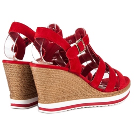 Sandalias cuña rojas rojo 3
