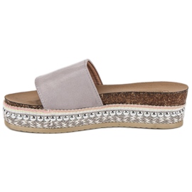 Babuchas boho ante gris 3