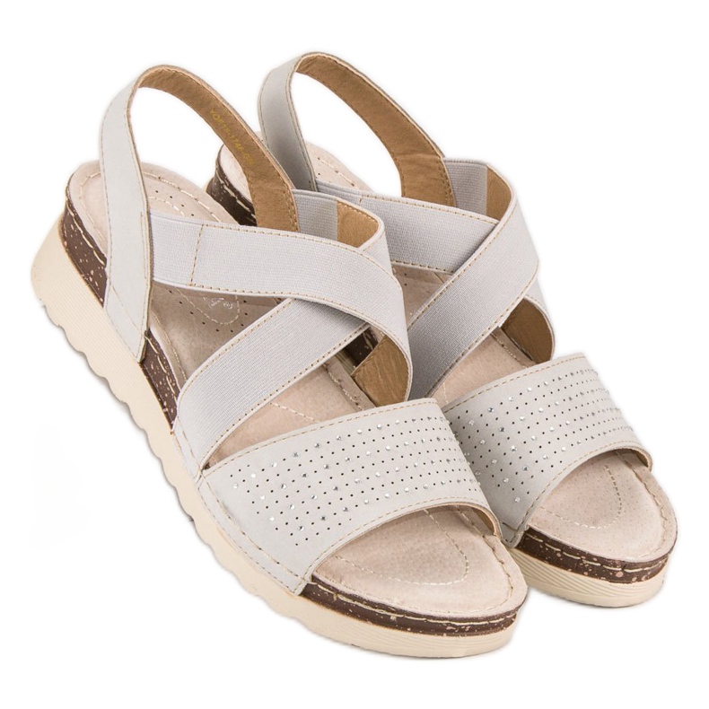 Sandalias sin cordones vinceza marrón gris multicolor 1