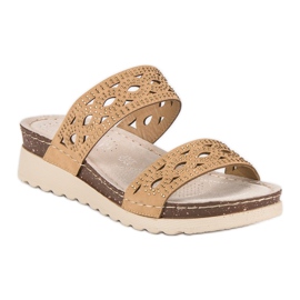 Babuchas caladas VINCEZA marrón 3