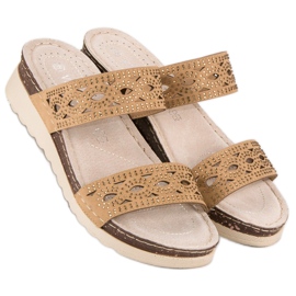 Babuchas caladas VINCEZA marrón 2