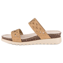 Babuchas caladas VINCEZA marrón 4