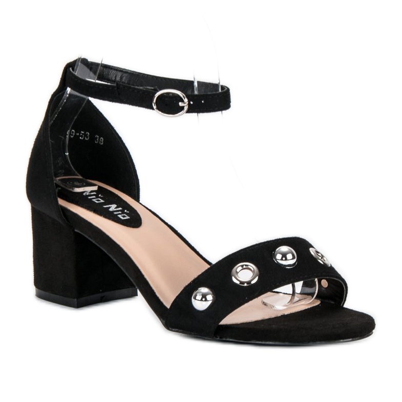 Nio Nio Sandalias negras en el poste negro 1