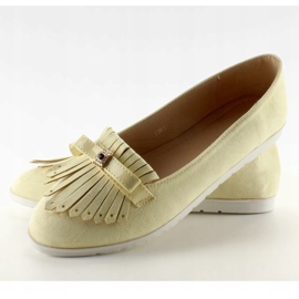 Mocasín pastel con flecos T261 Amarillo 5