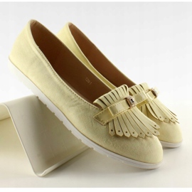 Mocasín pastel con flecos T261 Amarillo 3